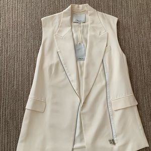 3.1 Phillip Lim white moto style vest